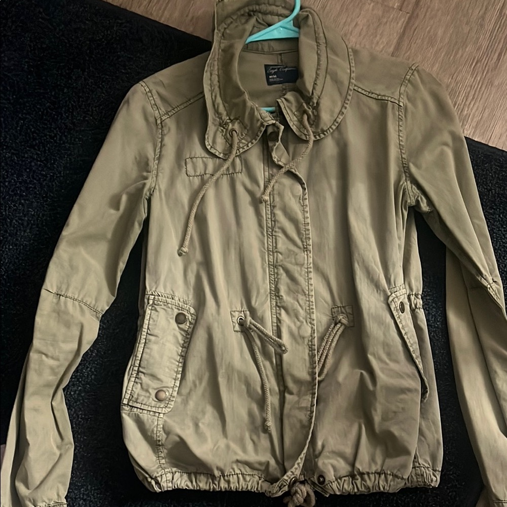 American Eagle Outfitters Green Utility Jacket Cotton Blend